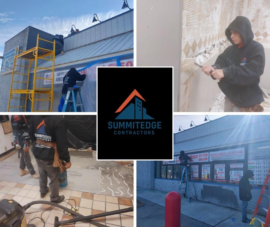 SummitEdge Contractors crew in branded hoodies