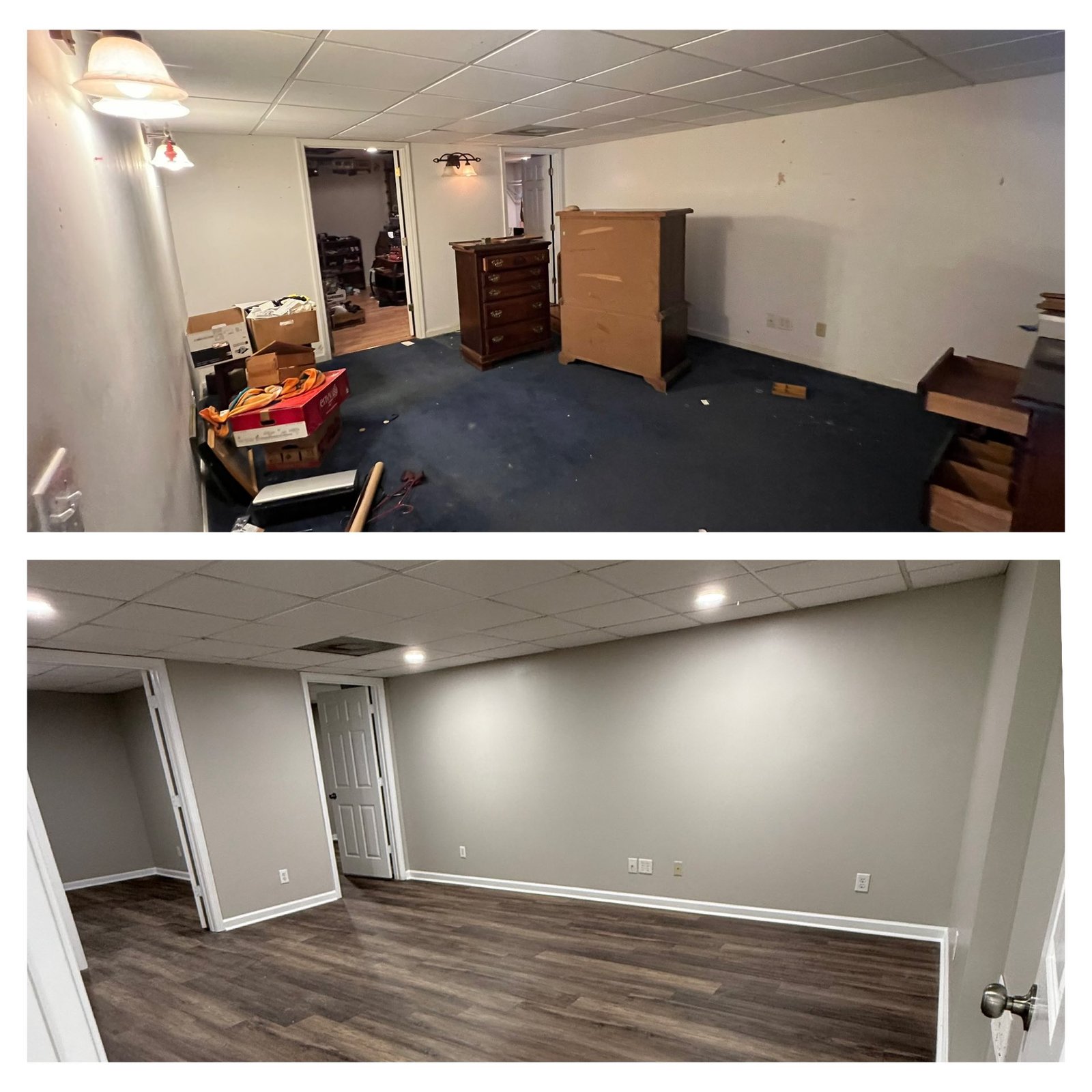 Basement carpet to LVP flooring