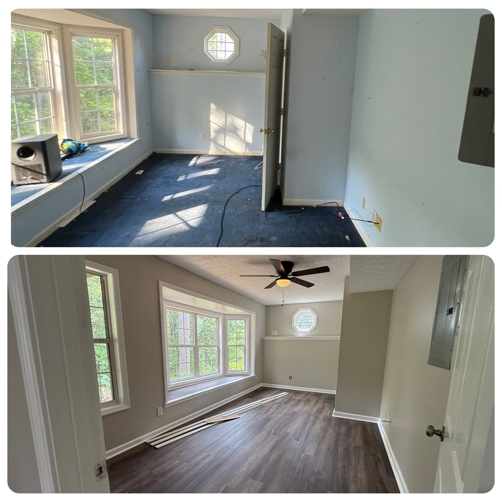 Bedroom carpet to hardwood flooring