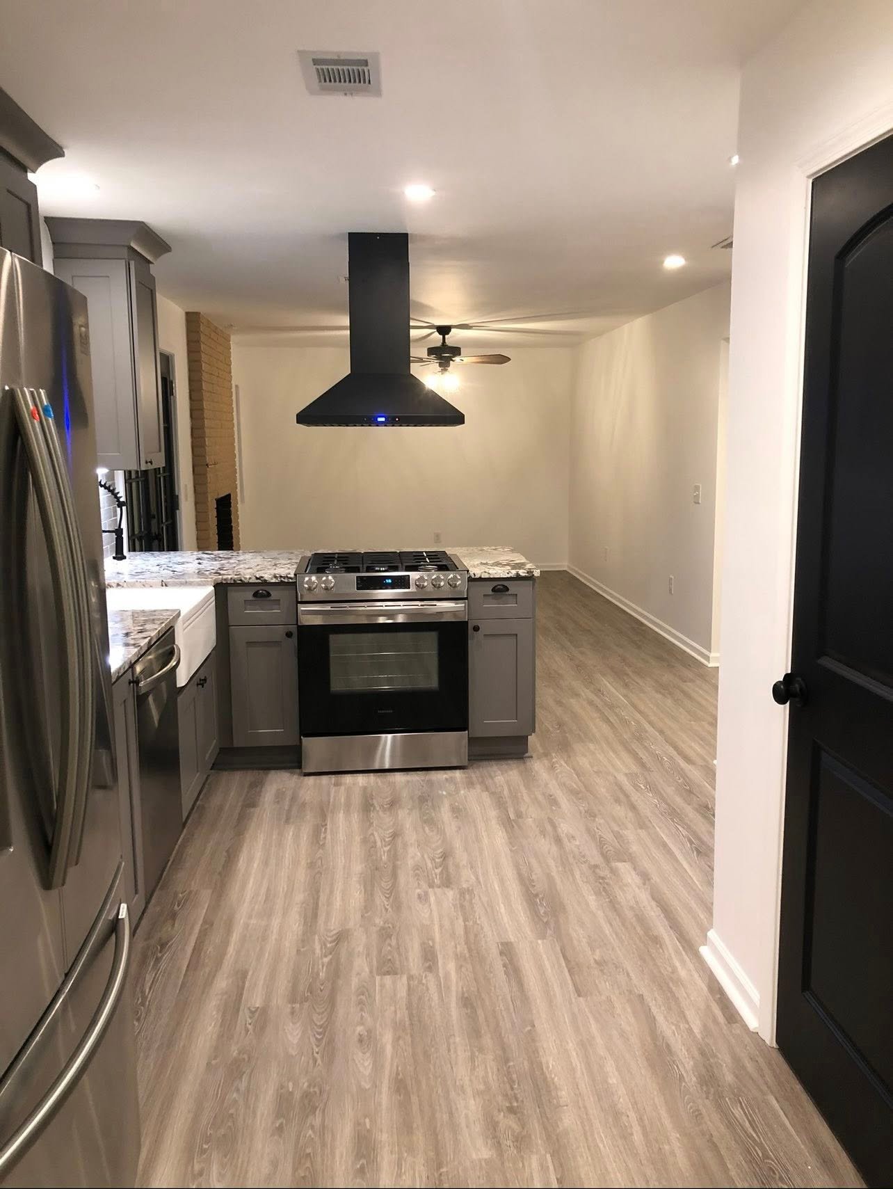 Kitchen with range hood