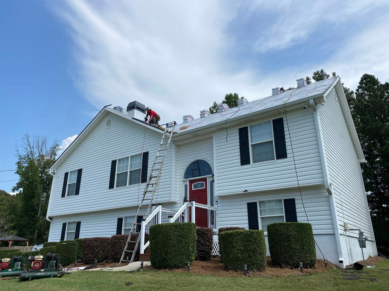Crew working on roof
