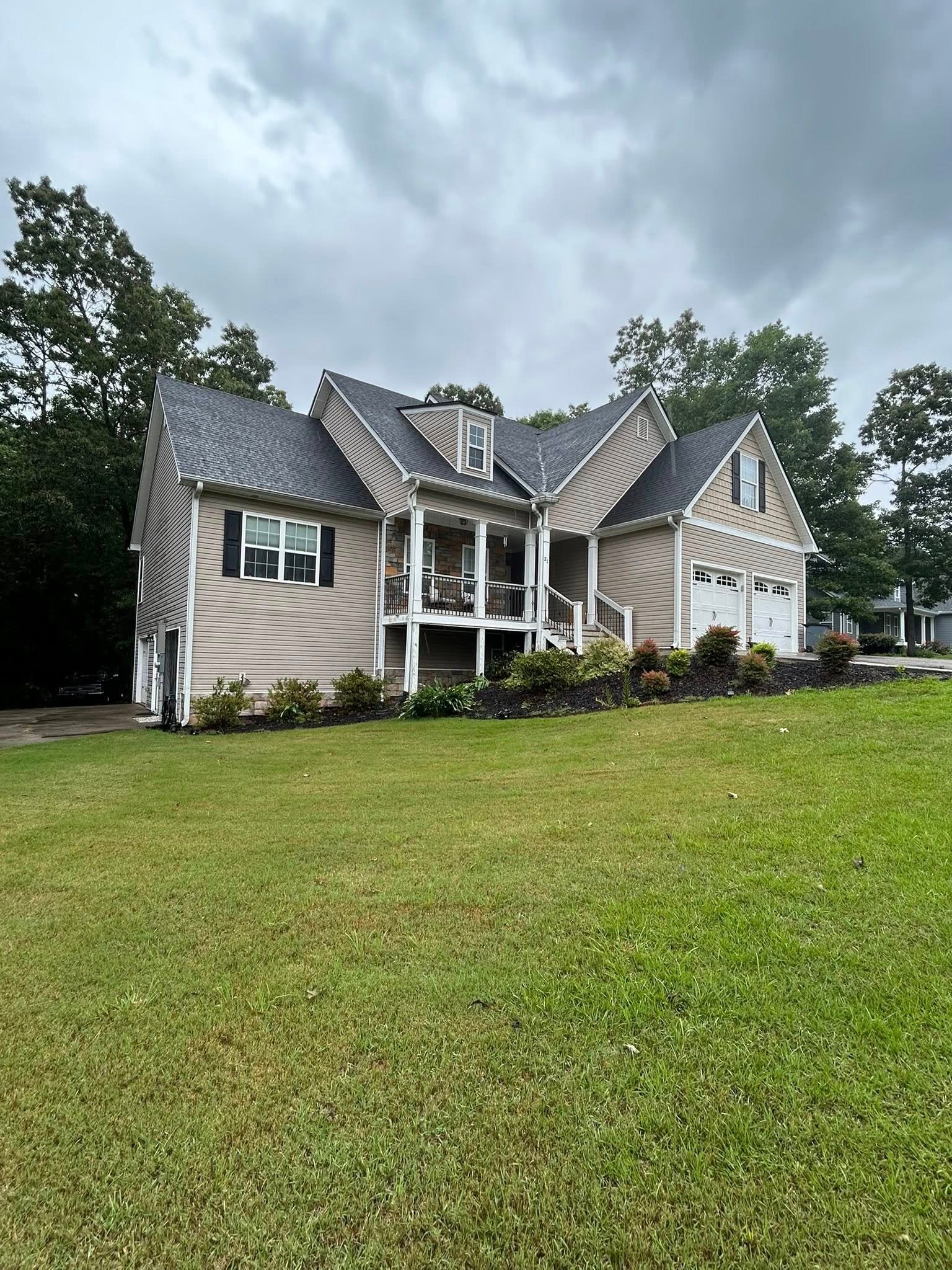 Home exterior with new roof